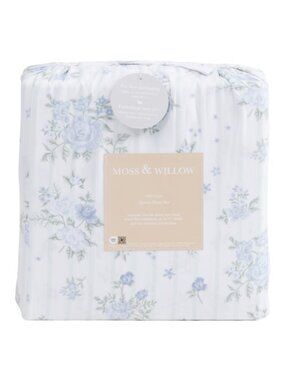 MOSS & WILLOW Romantic Floral Stripe Sheet Set